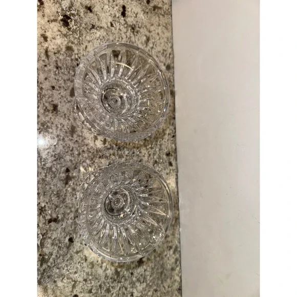 Vintage Royal Limited 24% Lead Crystal Slovenia Taper Votive Candlesticks - Picture 2 of 7